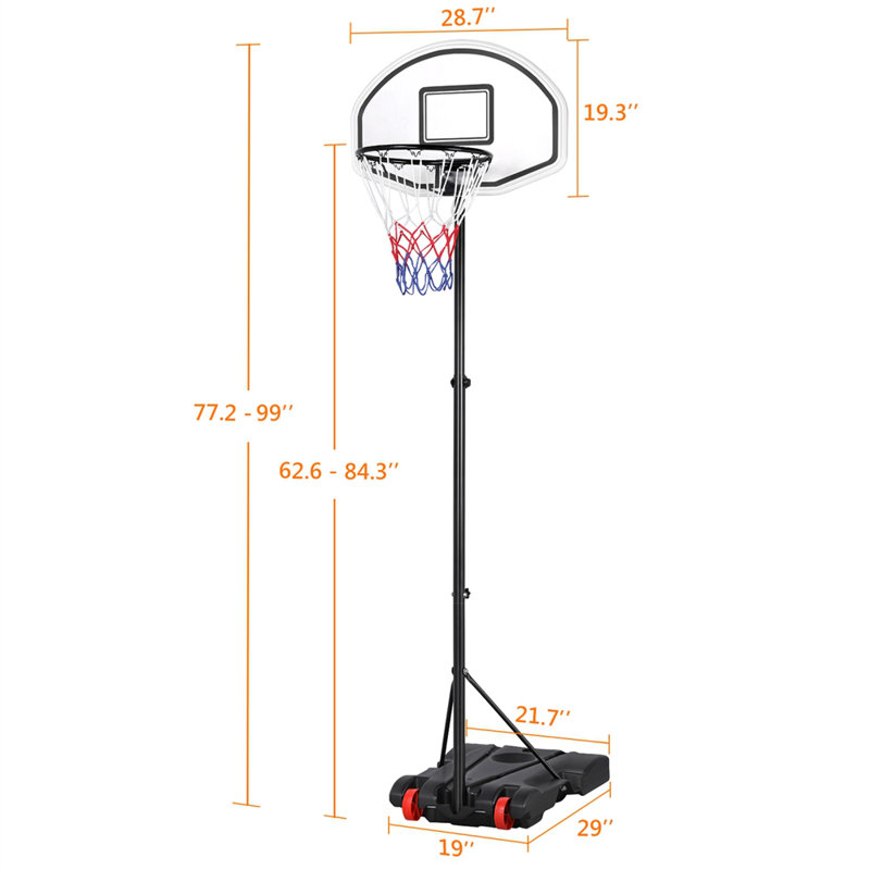 Height-Adjustable Basketball Hoop System, Black