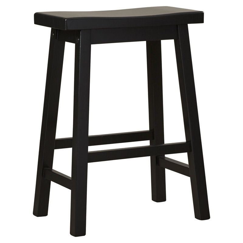 Kirkwood Solid Wood Counter Stool, Black, Counter Stool (24" Seat Height)