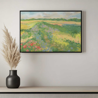Reproduction d'art sur toile Windswept Flower Field II par Victoria Barnes