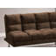 Canapé-lit en microfibre contemporain avec repose-pieds supplémentaire et base chromée, finition brun foncé pour une utilisation polyvalente-1260325261