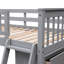 Lit superposé simple au-dessus d'un lit double en bois avec six tiroirs et tablette polyvalente Sagesse dans un abat-jour gris, double, 6 places et portable-1469549064