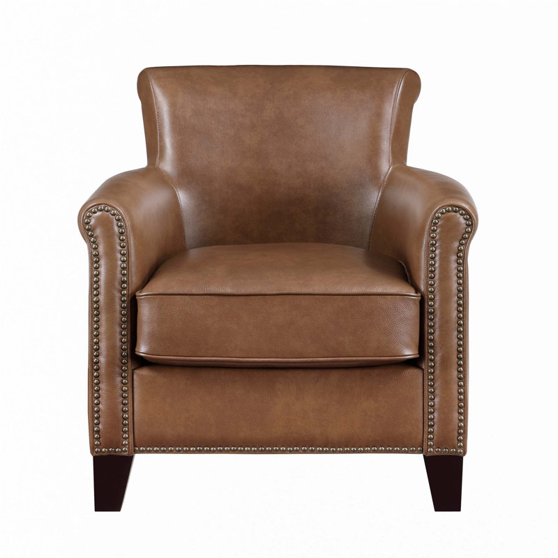 Fauteuil d'appoint en cuir fleur