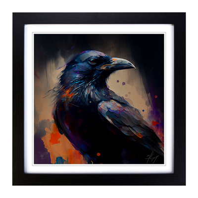 Raven Gestural - Framed Print