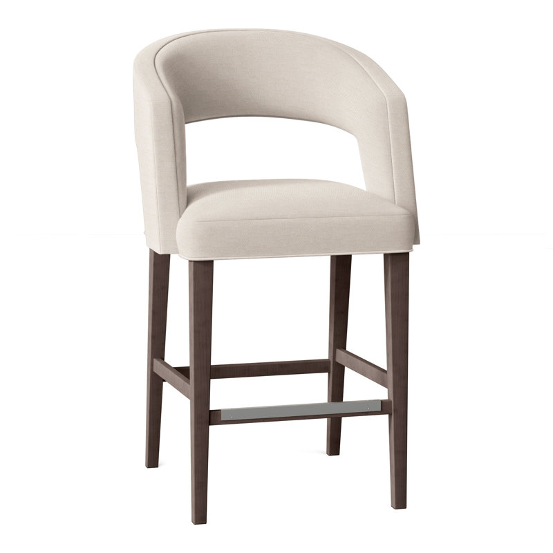 Bryant Upholstered Stool with Solid Wood Frame, Perigold Tres Chic Bone, Tobacco