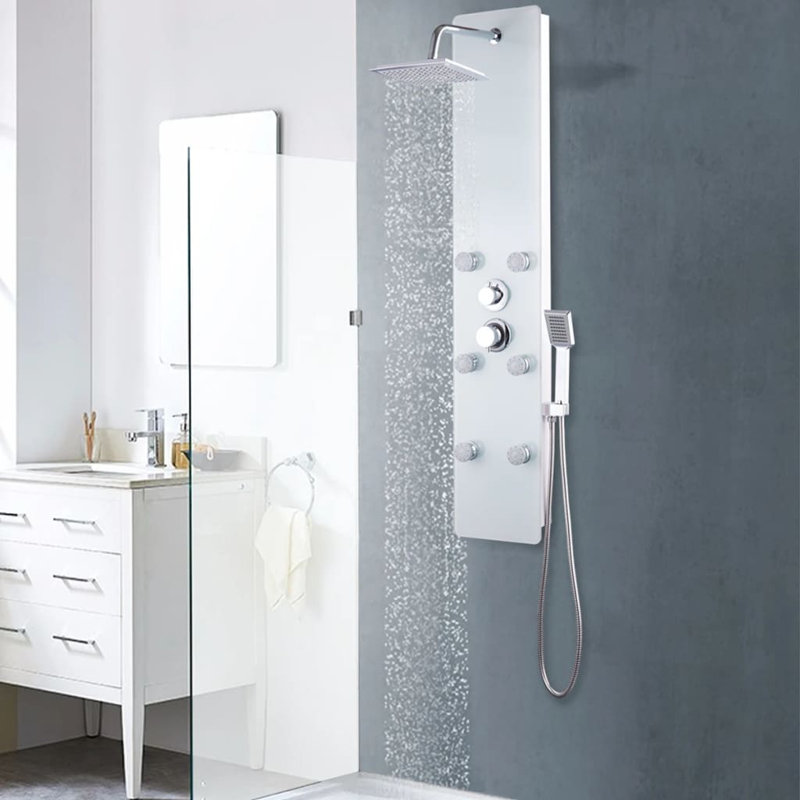 Cavandale Shower Tower Panel, White