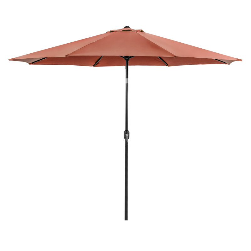 Outdoor Umbrella + 21" Round Base, 101" H x 132" W x 132" D, Red