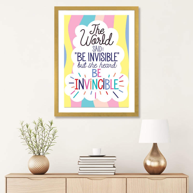 «Everyday Women Power» par Ilis Aviles - reproduction d'art textuel, Blanc, Toile encadrée d'or, H 32 po x l 24 po x P 1 po