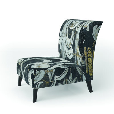 Fauteuil de chambre rembourré doré Mettalic