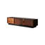 Meuble télé rétro en bois massif noir-2138238447