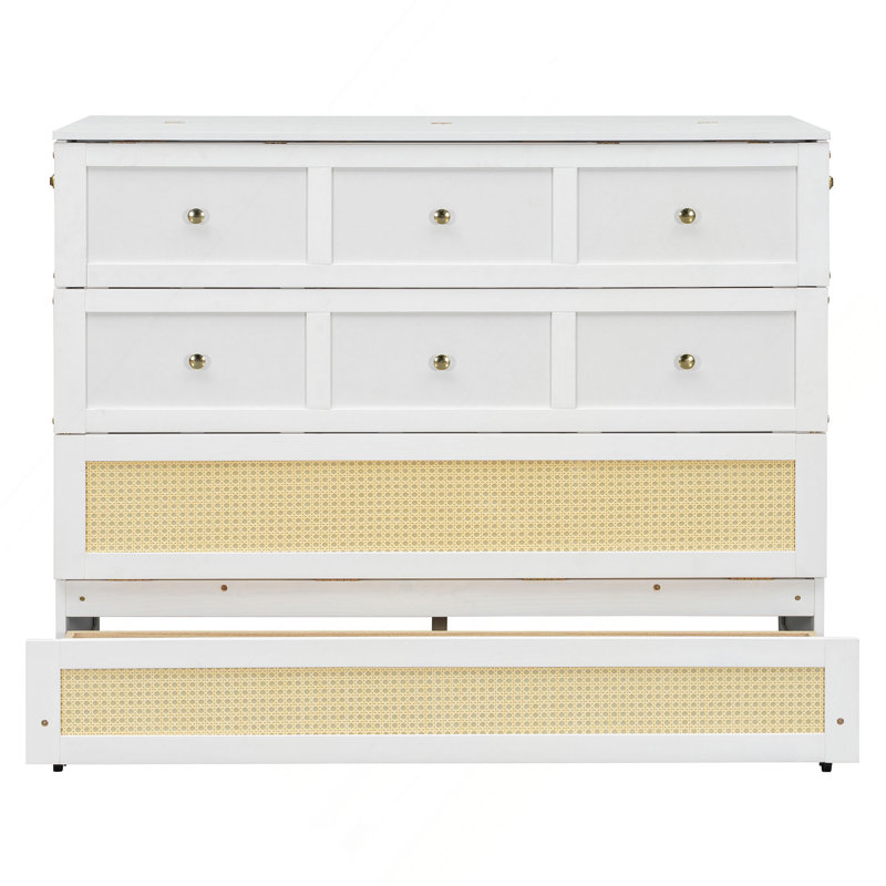 Lit escamotable avec grands tiroirs Murphy, Blanc