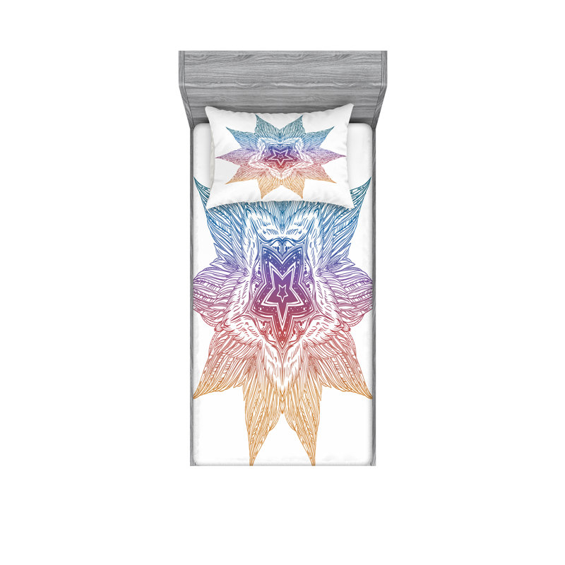 Ensemble de draps star mandala, Ensemble de draps pour lit simple avec drap-housse