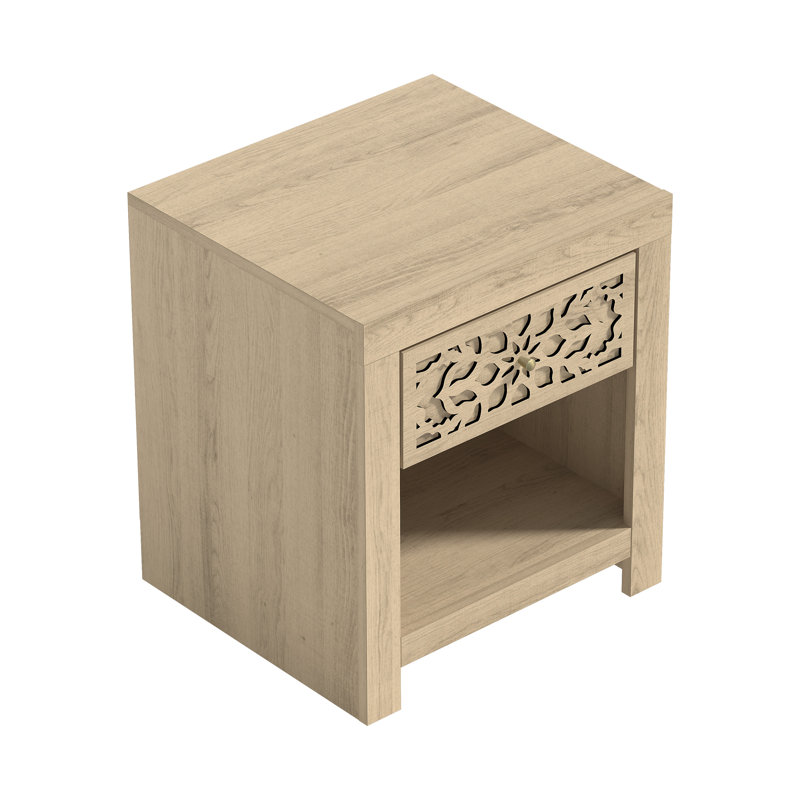 Lukasik 1 Drawer Nightstand, Oslo Oak
