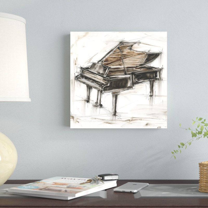 Étude de piano à queue, H 12 po x l 12 po