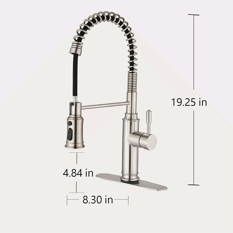 Robinet de cuisine tactile avec douchette extractible, Nickel brossé