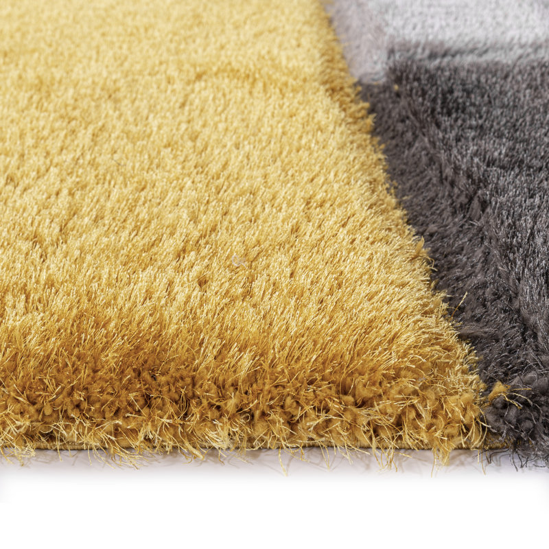 Geometric Shaggy Area Rug, Rectangle 203 x 381 cm