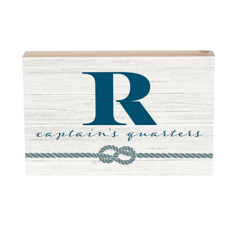 Coastal Wooden Plock Monogram Captain 12x8" R