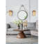 Miroir rond 29,5 po tendance tendance avec sangle de corde, décor industriel contemporain pour la salle de bain