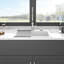 Évier de cuisine blanc en quartz 25 po x 22 po, à quartz lisse et dur, élimine l'accumulation de saleté, comprend le bruit de vibration de l'assemblage des crépines, surface non poreuse, est livré avec plusieurs accessoires pour