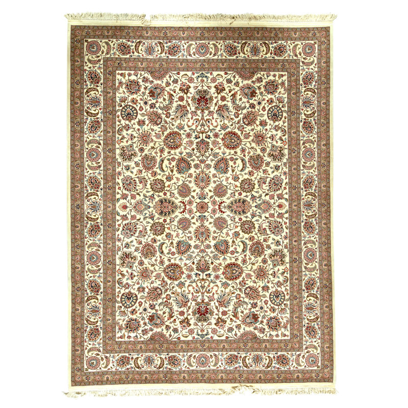 Tapis rectangulaire en laine noué à la main