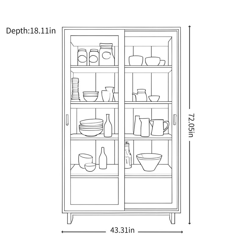 Vitrine moderne minimaliste Burlywood