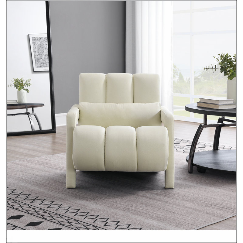 Fauteuil d'appoint rembourré confortable pour le salon et la chambre à coucher, rehaussant le décor et la détente, Beige