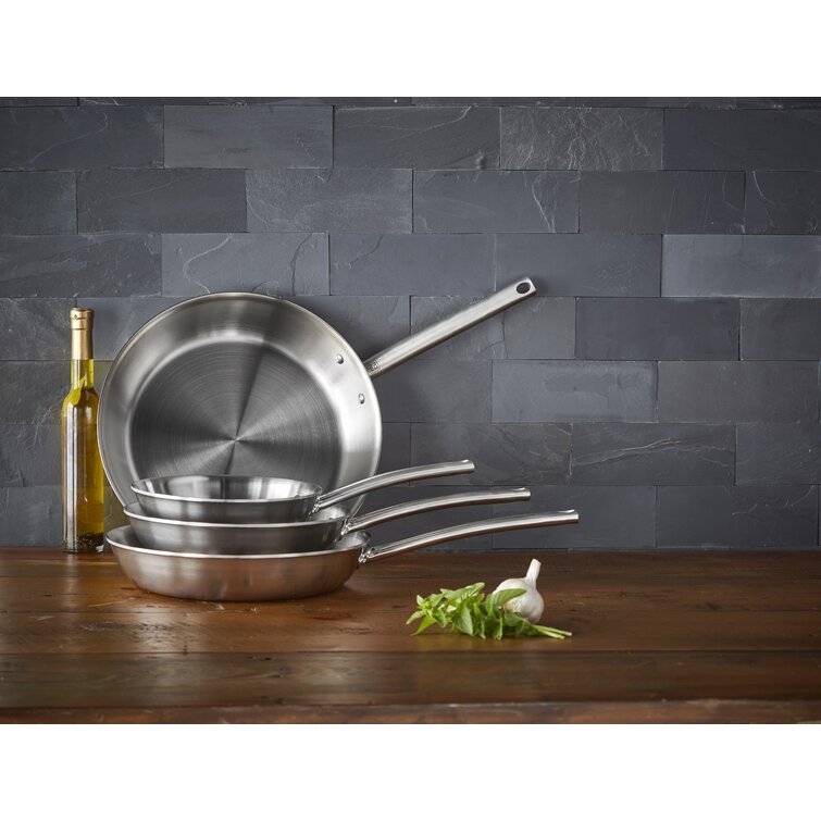 13-inch Natural Fry Pan In 5-ply brushed stainless steel » NUCU