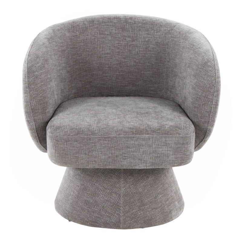 Chaise d'appoint pivotante en tissu, Gris