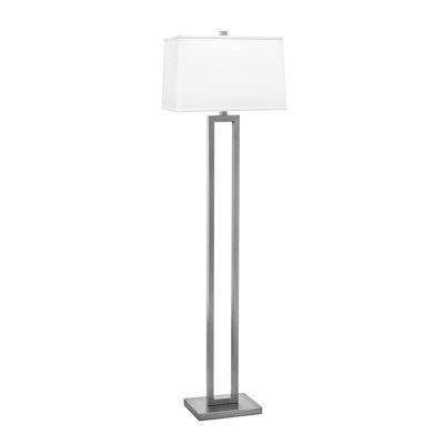 62'' Brushed Steel Traditional Floor Lamp