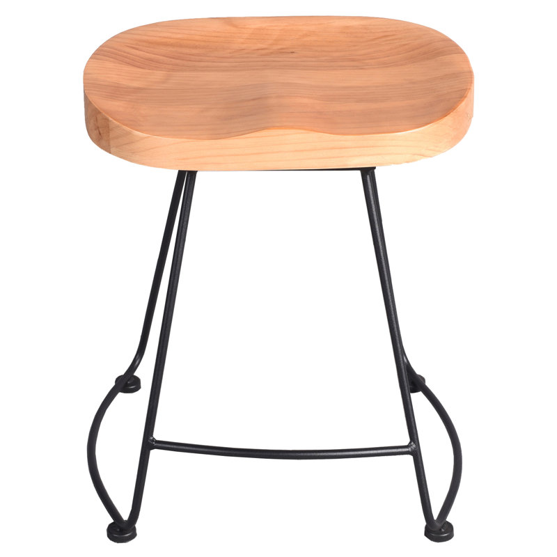 Underclift Counter Stool with Metal Frame, Oak/Black