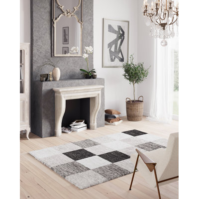 Aljawhara Geometric Shag Area Rug