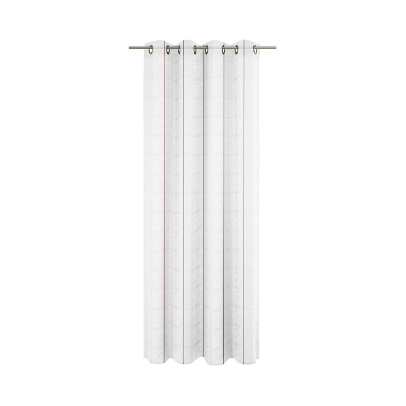 Canadice Semi Sheer Curtain Single Panel, 300 W x 145 D cm, Red/White