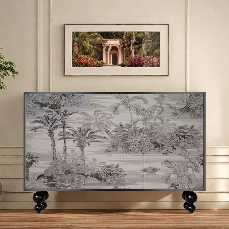 Armoire moderne pour vestibule et buffet, Noir / blanc