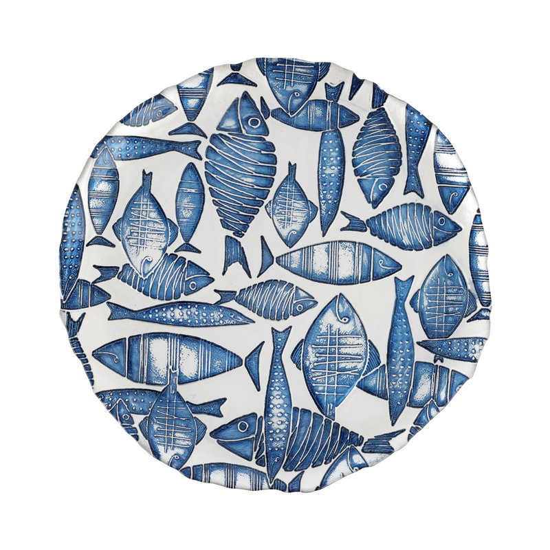 Plateau rond en verre Isola