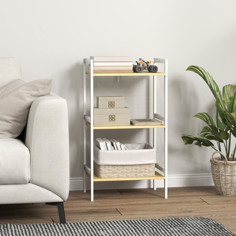 Bamboo Freestanding Bathroom Shelves, White