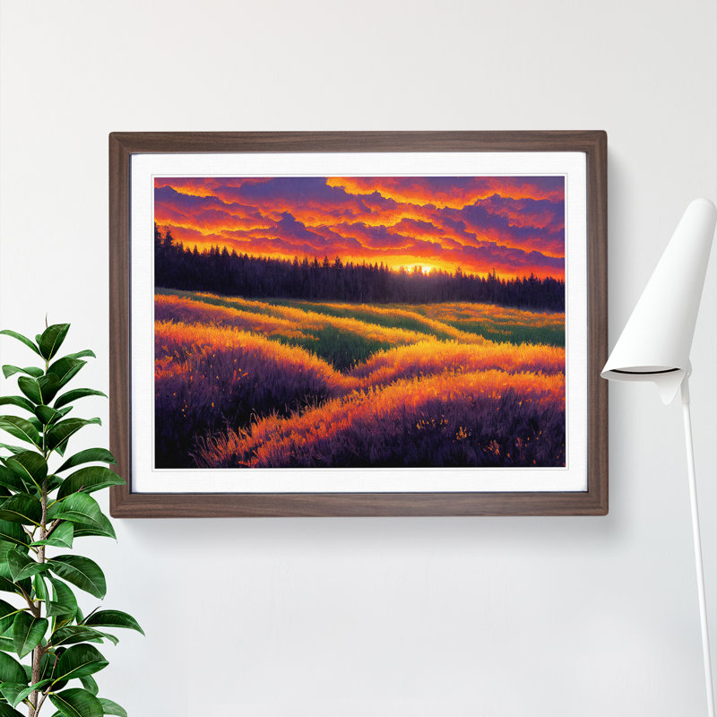 Spring Forest Sunset View - Framed Print, 34cm H x 46cm W x 2cm D
