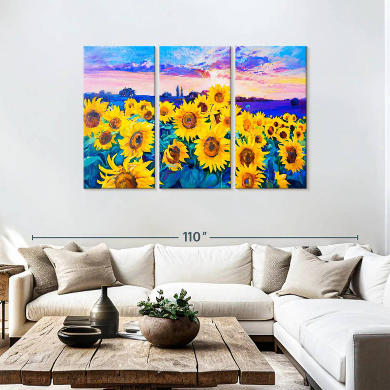 Acrylique floral Alvord, H 48 po x l 74 po