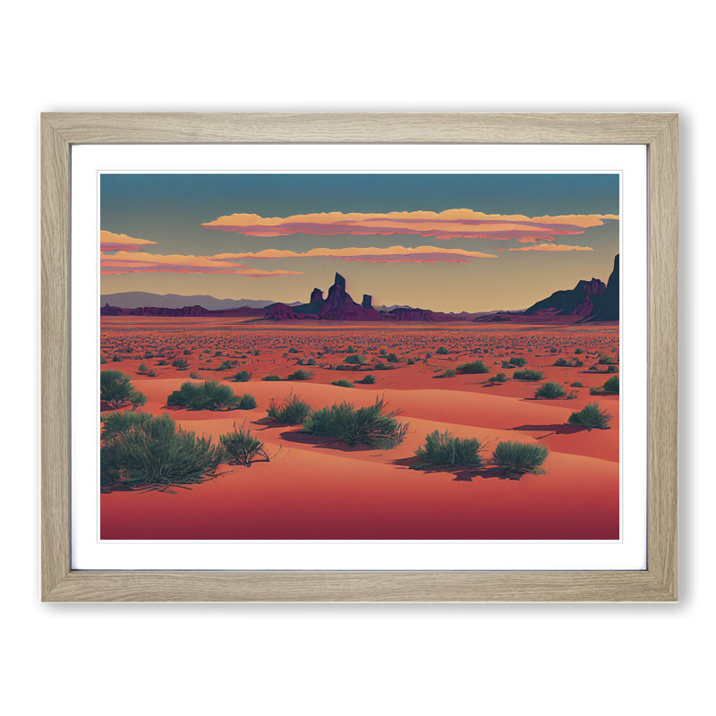 Traditional Desert - Single Picture Frame Print, 25cm H x 34cm W x 2cm D, Oak Framed