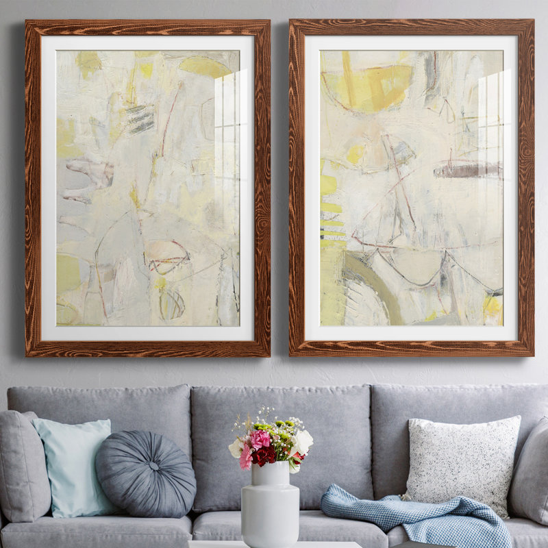 Fizgig II - ensemble de 2 peintures encadrées, Érable, H 20 po x l 34 po x P 1,5 po