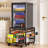 Mini Fridge Stand With Large Storage Wheels Socket Mini Fridge Table Mini Fridge Cabinet With 220 LBS Capacity With Charging Station