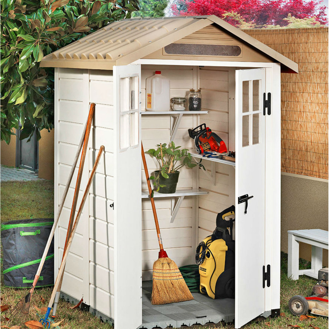 4 ft. W x 4 ft. D Apex Plastic Tool Shed