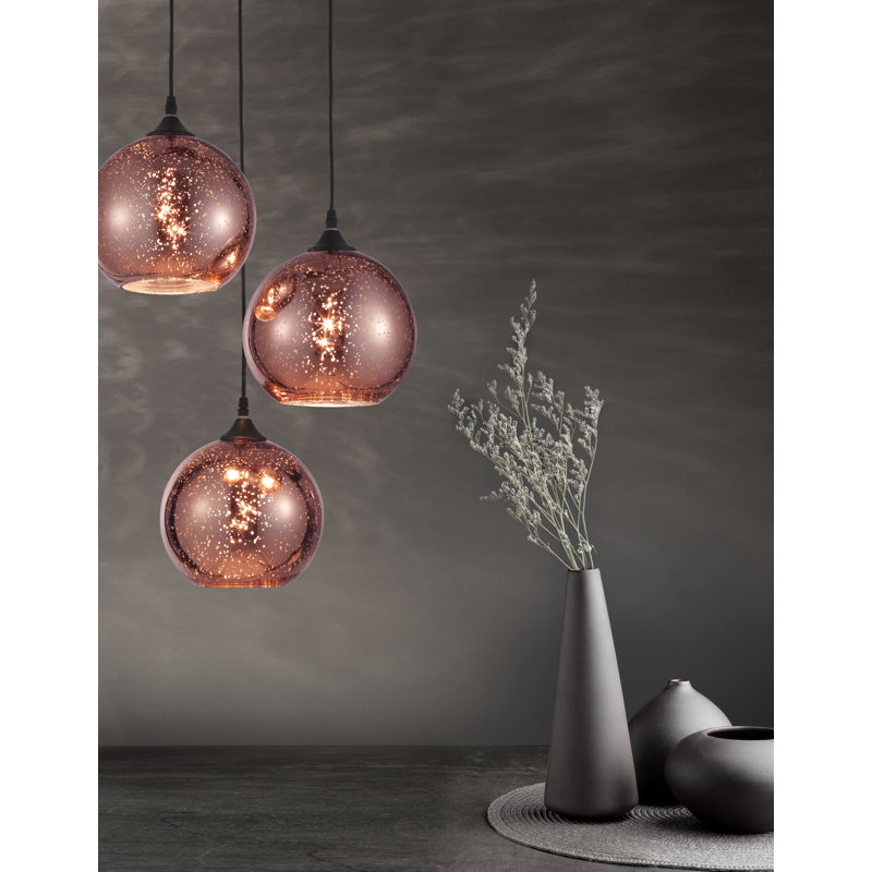 Blaze 3 - Light Copper/Black Cluster Pendant