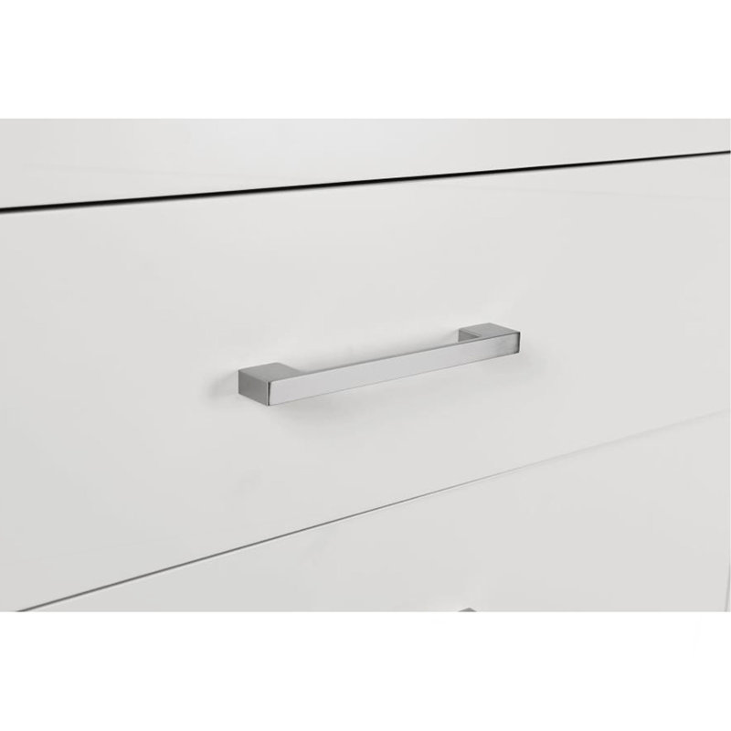 Table de chevet 2 tiroirs en panneau de fibres à densité moyenne blanc, Blanc, crème