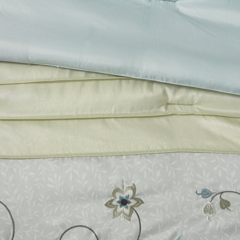 Navy and Beige Reversible California King 7-Piece Bedspread Set