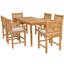 Outdoor 7 - Piece Teak Dining Set with Cushions-1275495302
