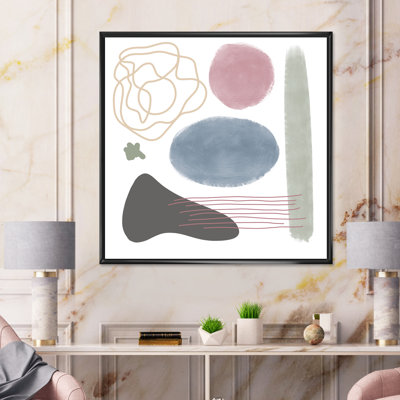 Affiche géométrique avec pastel et formes géométriques - reproduction d'art sur toile moderne