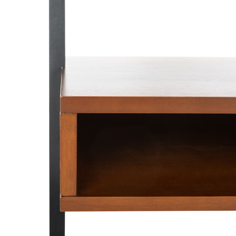 Bureau en bois massif Alanood, Brun miel / gris anthracite