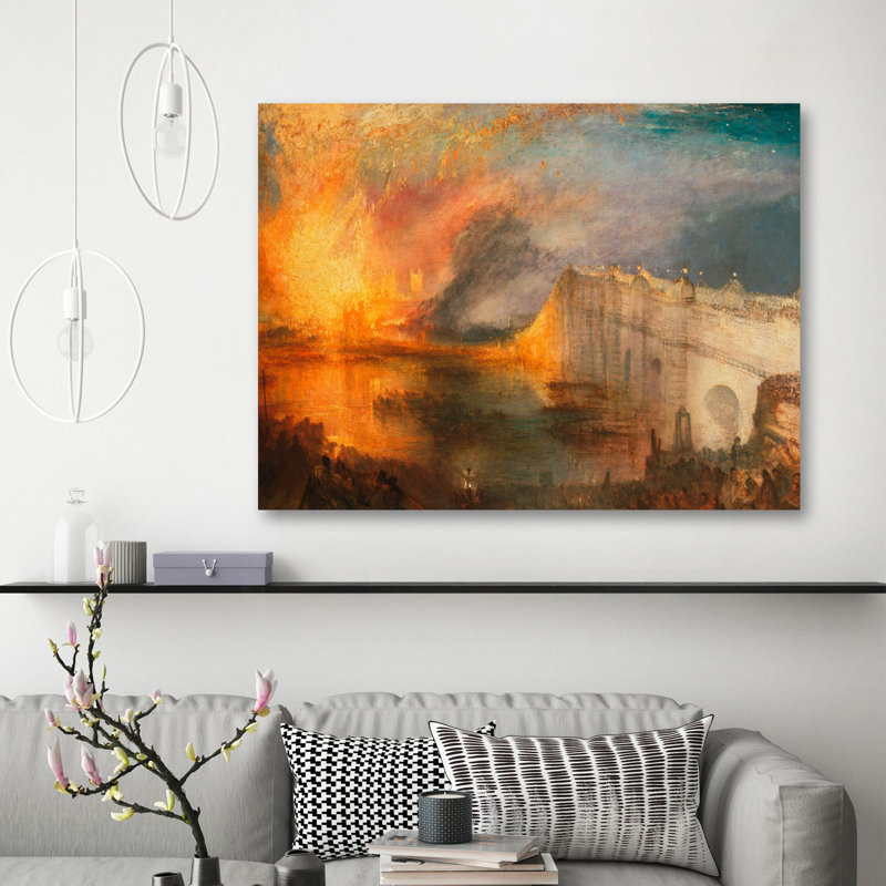 The Burning Of The Houses Of Lords And Commons by J.M.W. Turner - Wrapped Canvas Painting, 90cm H x 120cm W x 4cm D