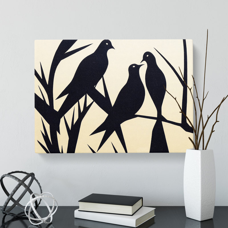 Spirited Dove Birds Abstract - Wrapped Canvas, 40cm H x 60cm W x 3cm D