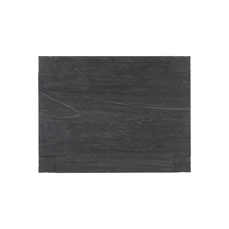 Transitional Berkely Black Rectangular End Table in Carbonized Suar Wood