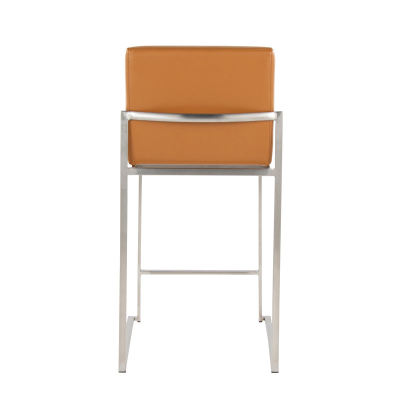 Tabourets de comptoir en similicuir avec dossier haut et structure en acier - ensemble de 2 | Idée de cadeau, 2